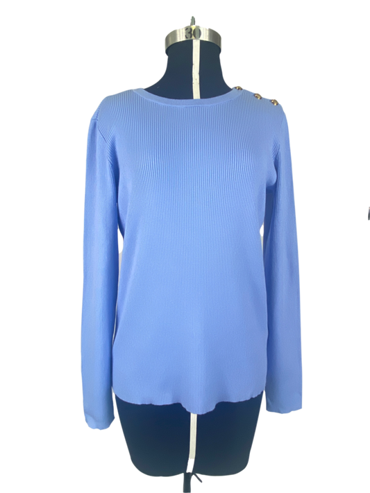 Blusa de punto azul - L